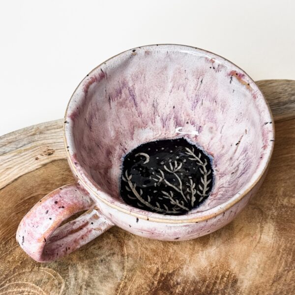 KUBEK CERAMICZNY Z ROŚLINAMI 250 ML LEWORĘCZNY ceramika z roślinami