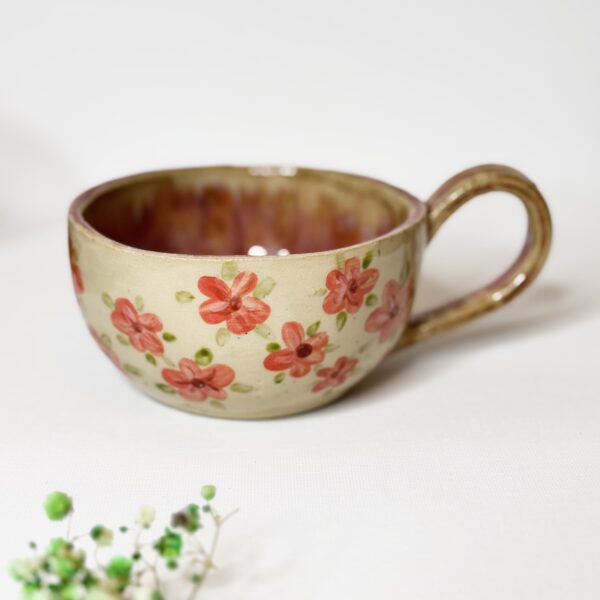 Filiżanka ceramiczna z roślinami 250 ml