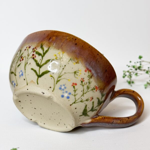 Filiżanka ceramiczna z roślinami 250 ml