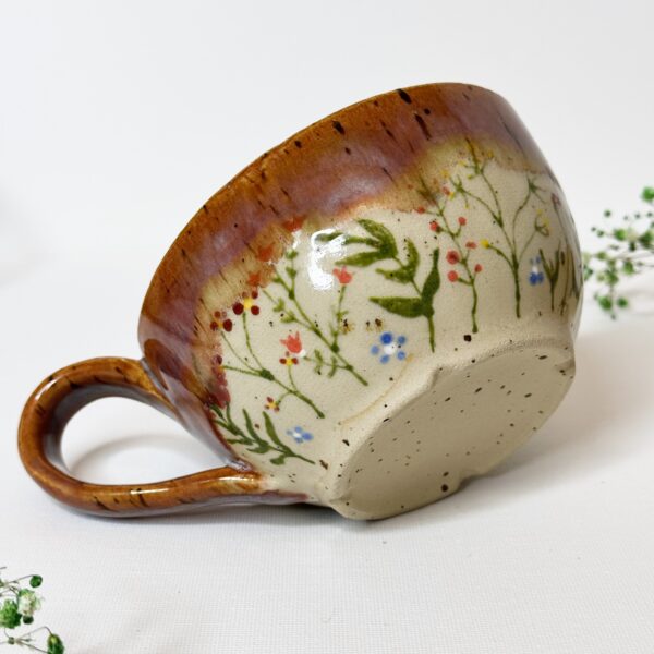 Filiżanka ceramiczna z roślinami 250 ml